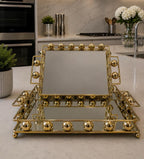 Série De 2 Plateaux Miroir Rectangulaires