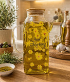 Bouteille  carrée en verre