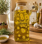 Bouteille  carrée en verre